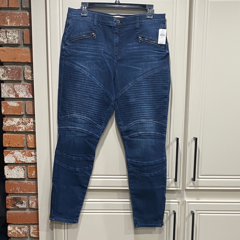 NWT gap 32 true skinny jeans moto biker